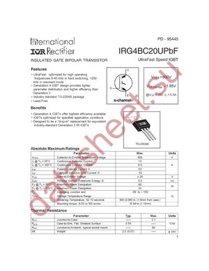 IRG4BC20UPBF datasheet  